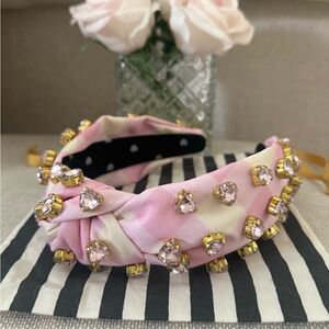 Lele Sadoughi x Stoney Clover Lane Pink Crystal-Embellished Knotted Headband